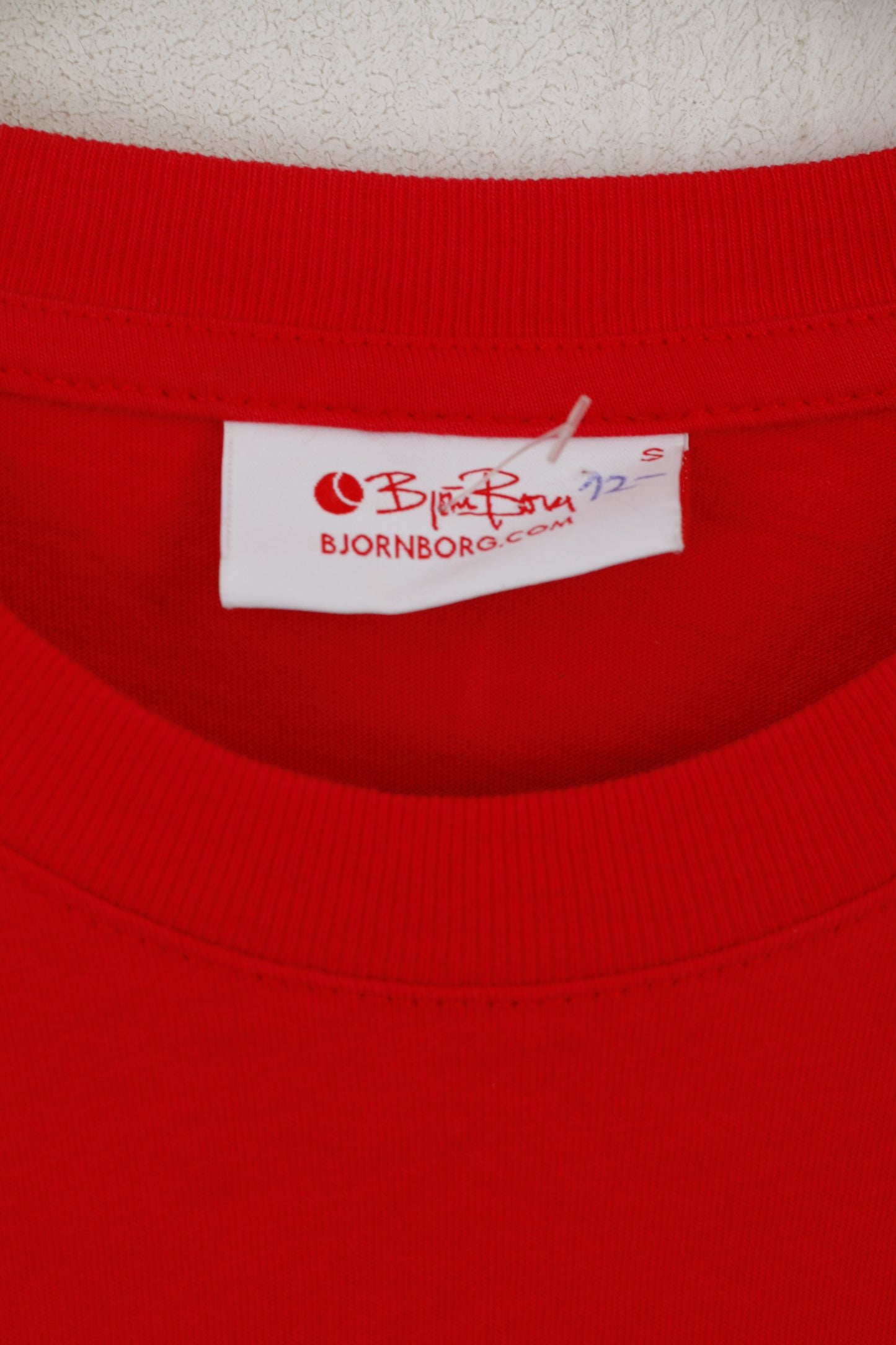 Bjorn Borg Men S Shirt Red Cotton Vintage Graphic Crew Neck Unisex Top