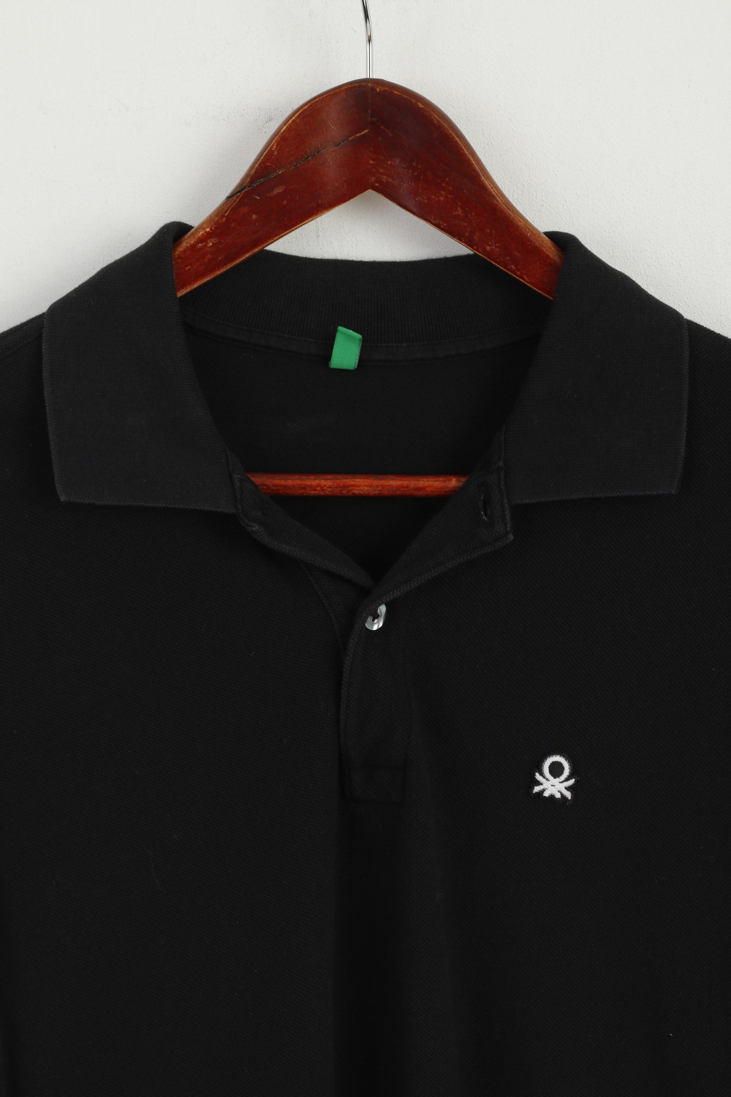 United Colors Of Benetton Polo Homme Noir Coton Slim Fit Classique Manches Courtes Haut