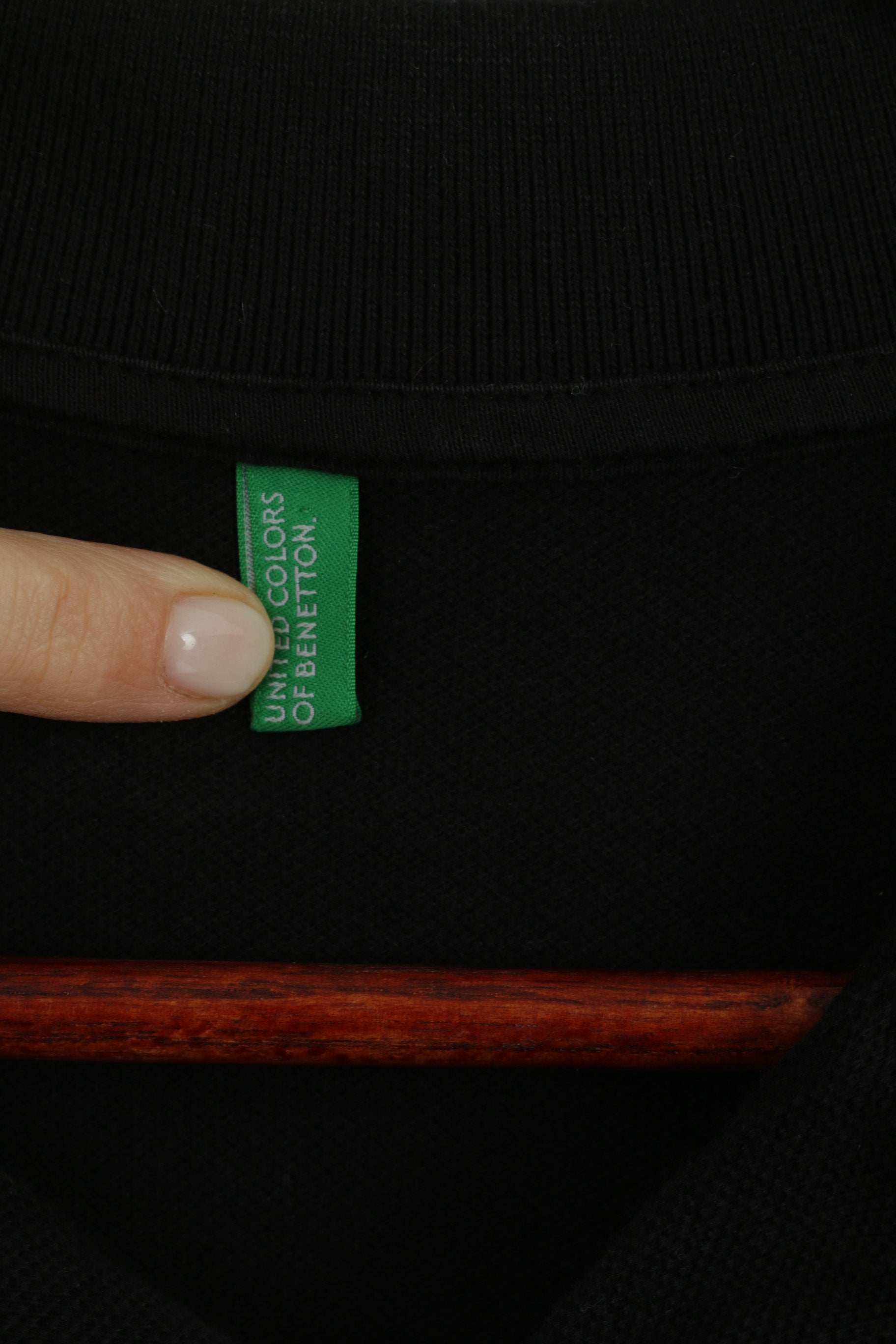 United Colors Of Benetton Polo Homme Noir Coton Slim Fit Classique Manches Courtes Haut