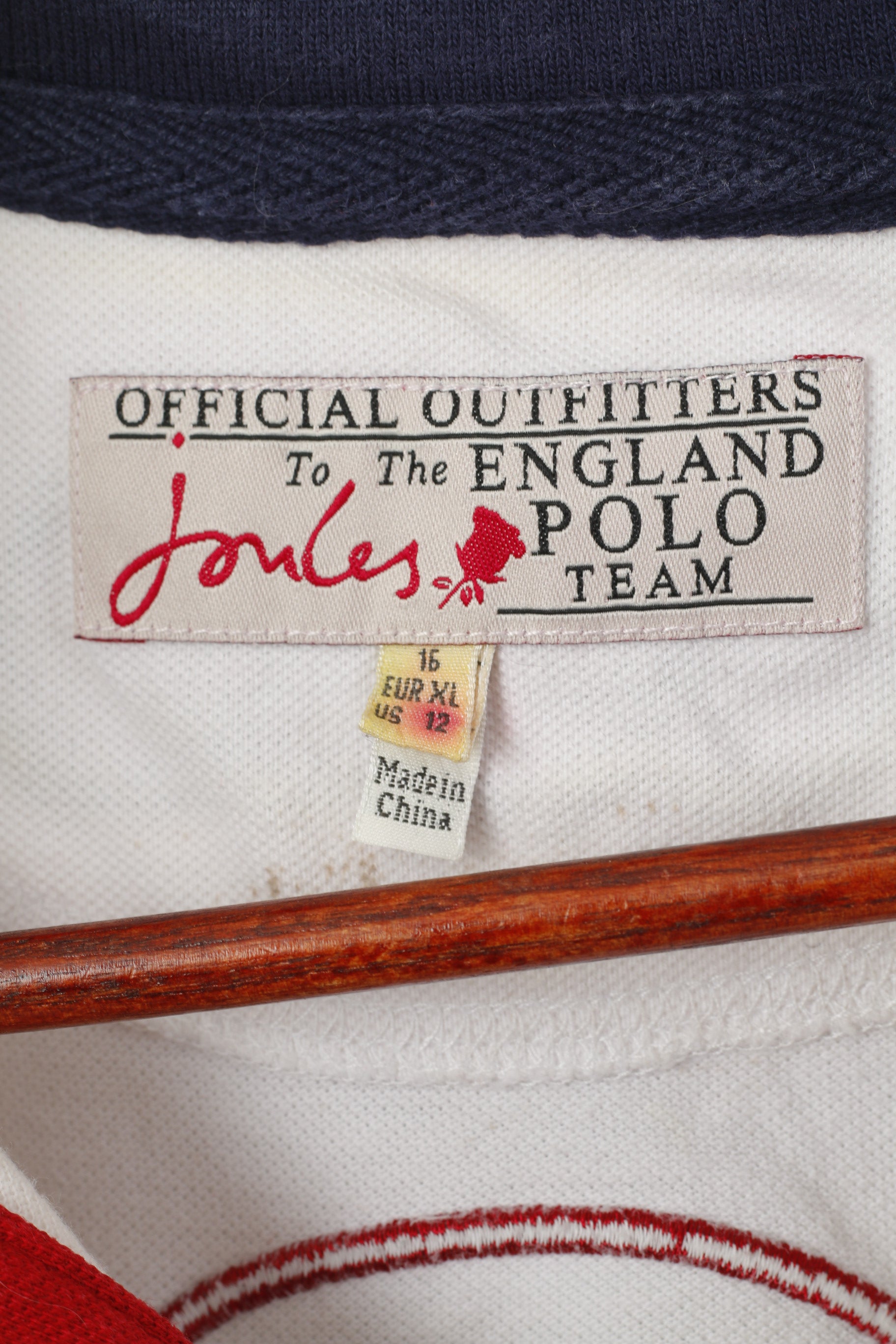 Joules Femme 16 XL Polo Blanc officiel Angleterre Polo Team #3 Sport Top