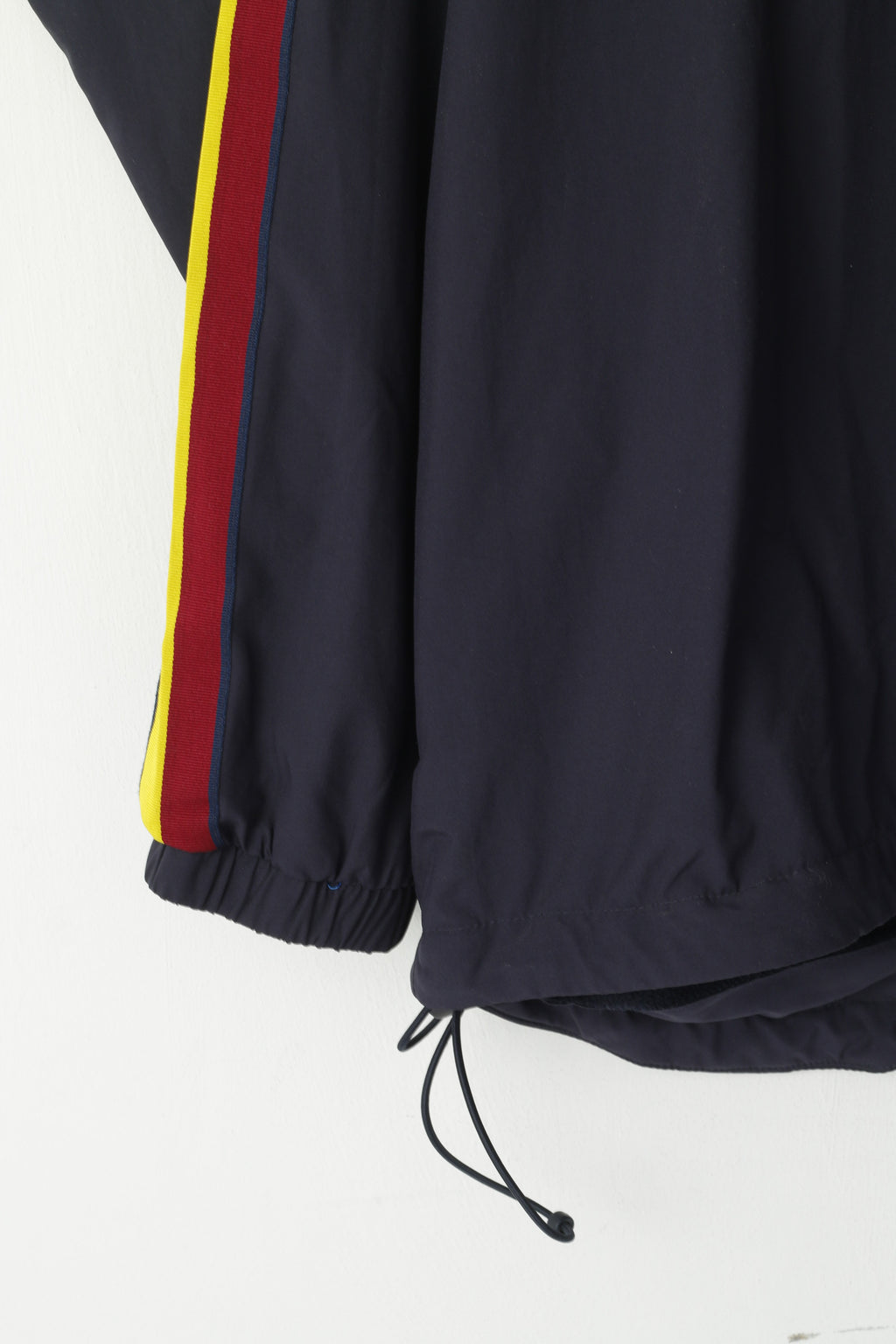 Cotton Traders Men M Pullover Jacket Navy Durham C.C.C Fleece Lined Hidden Hood Top