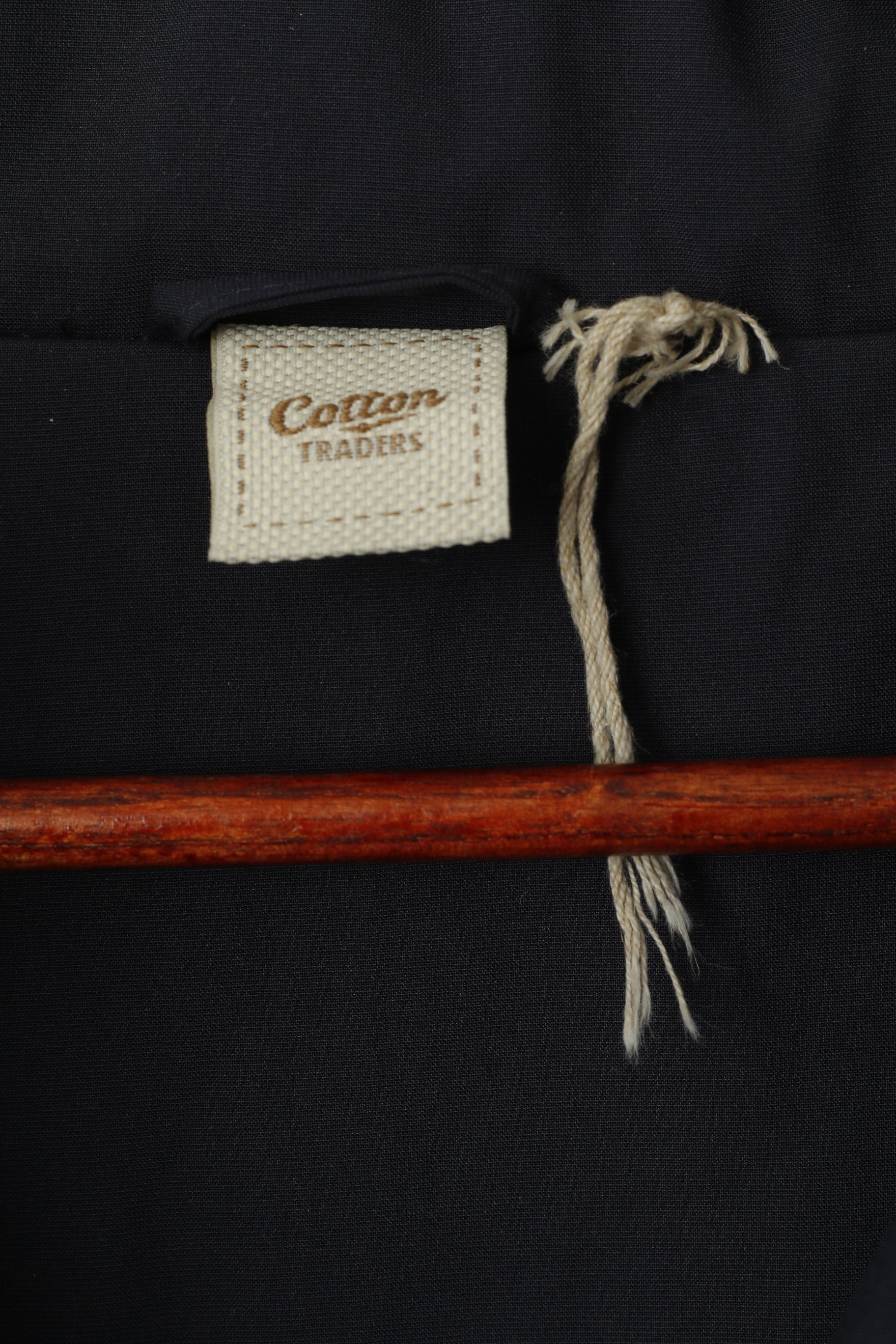 Cotton Traders Men M Pullover Jacket Navy Durham C.C.C Fleece Lined Hidden Hood Top