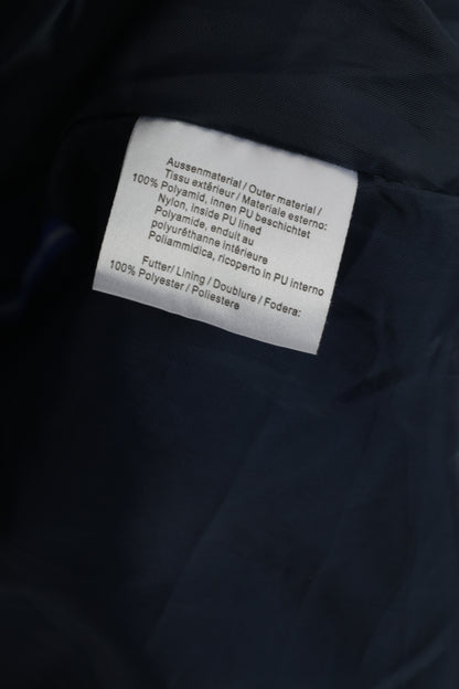 TCM Gear Giacca da uomo M in nylon blu scuro con cappuccio nascosto riflettente impermeabile e parte superiore con cerniera