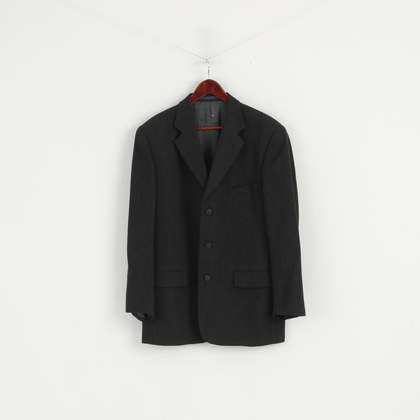 Via Ardigo By Corneliani Men 52 UK 42 Blazer Charcoal Wool Nylon Blend Jacket