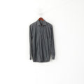 Strellson Men 39 L Casual Shirt Grey Cotton Long Sleeve Plain Top