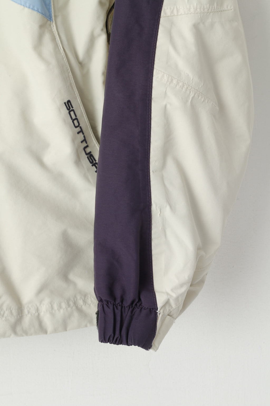 Giacca Scott USA da donna 8 XS Top in nylon beige impermeabile da sci con cerniera intera