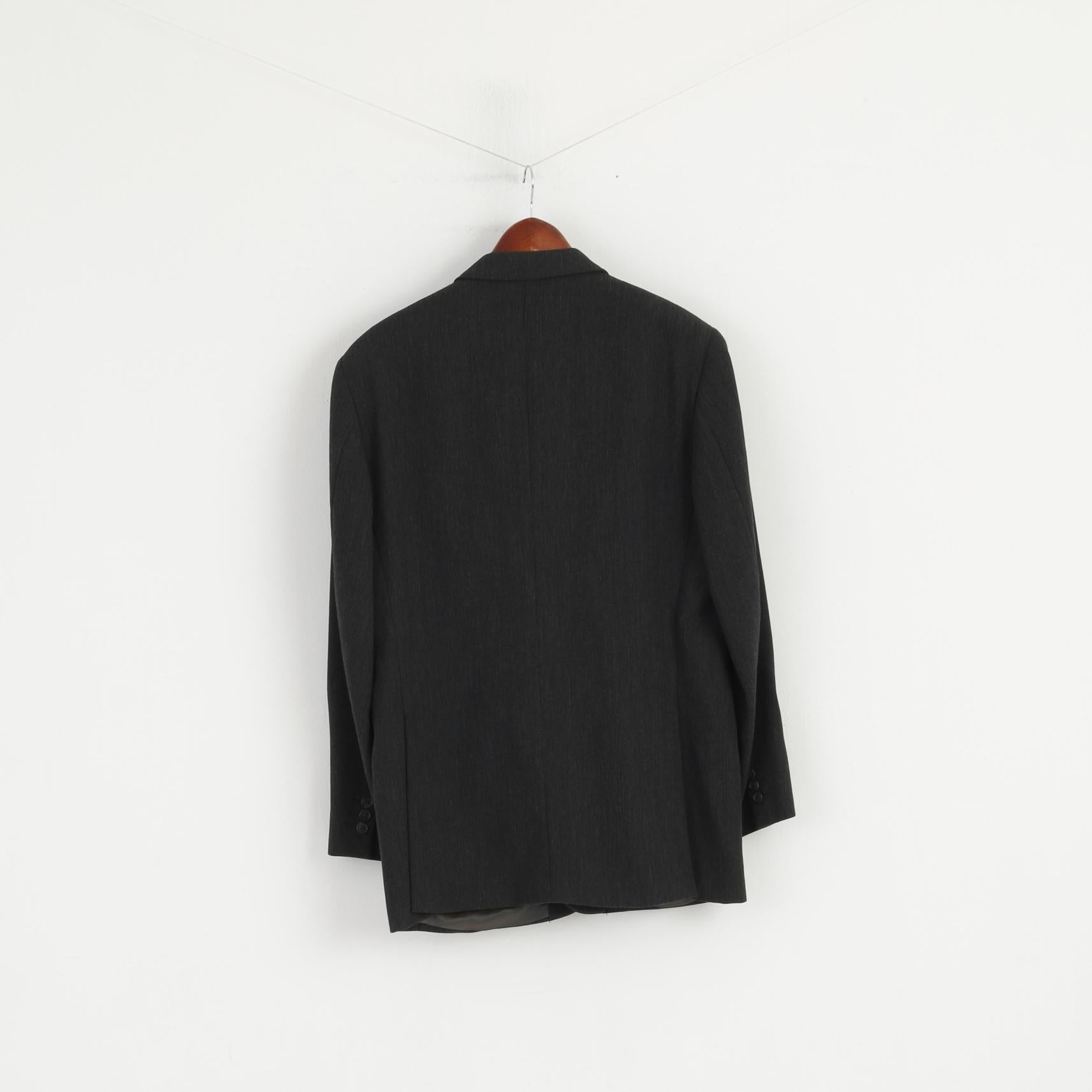 Via Ardigo By Corneliani Uomo 52 UK 42 Blazer Giacca in misto lana e nylon antracite