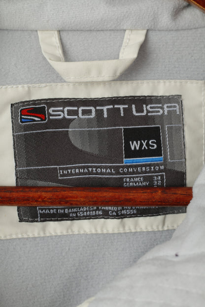 Scott USA Women 8 XS Jacket Beige Nylon Wateproof Ski Outdoor Full Zipper Top