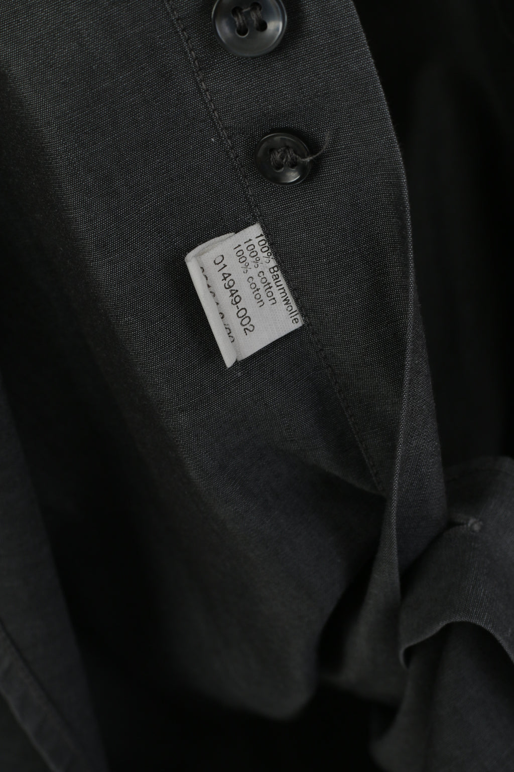 Strellson Men 39 L Casual Shirt Grey Cotton Long Sleeve Plain Top