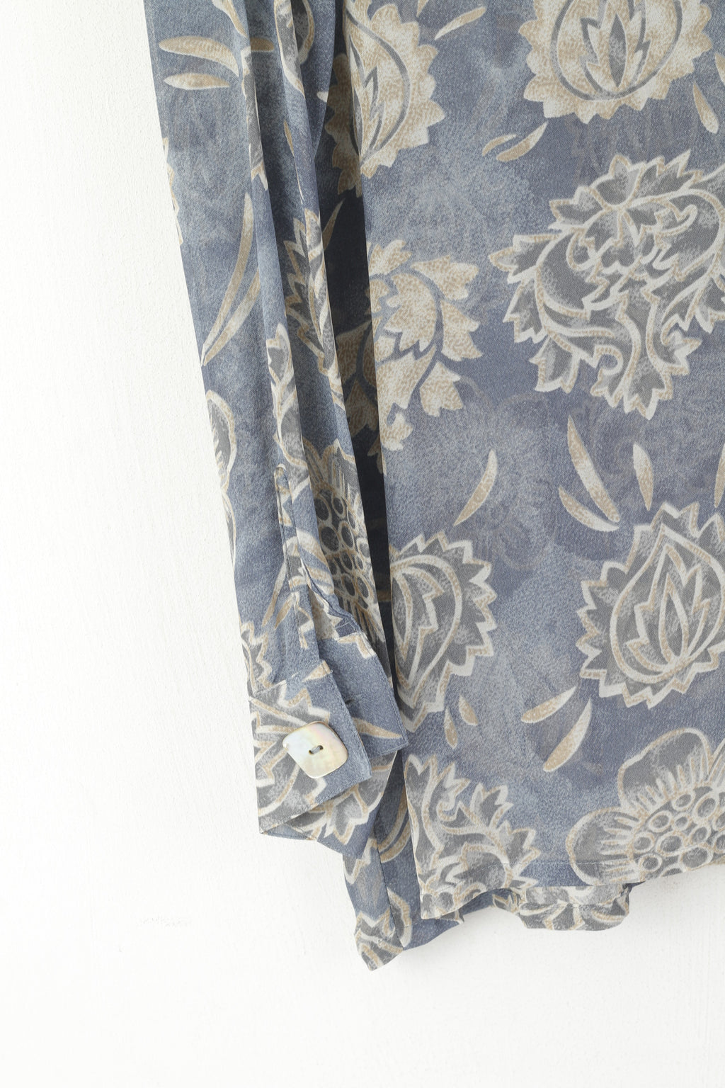 Marc Aurel Femme 36 M Chemise Décontractée Bleu Viscose Matière Translucide Haut Élégant