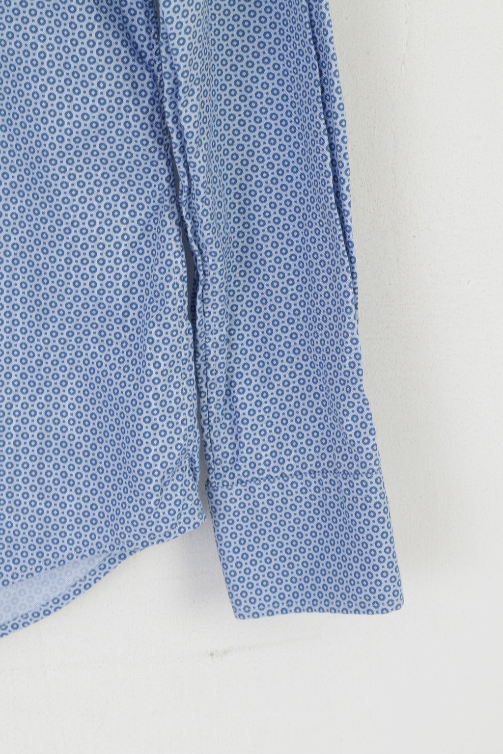 Stenstroms Men 40 S Casual Shirt Blue Cotton Slimline Fit Long Sleeve Top