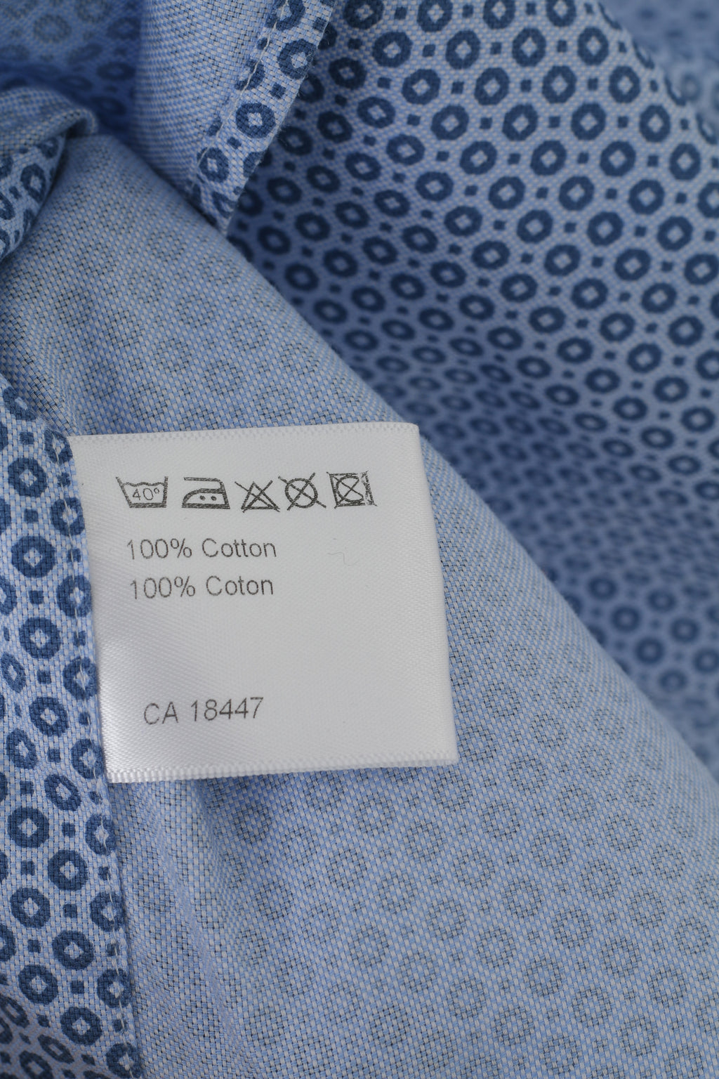 Stenstroms Men 40 S Casual Shirt Blue Cotton Slimline Fit Long Sleeve Top