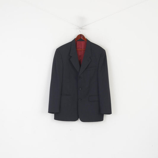 James Aubrey Men 42 L Blazer Charcoal New Wool Single Breasted England Jacket