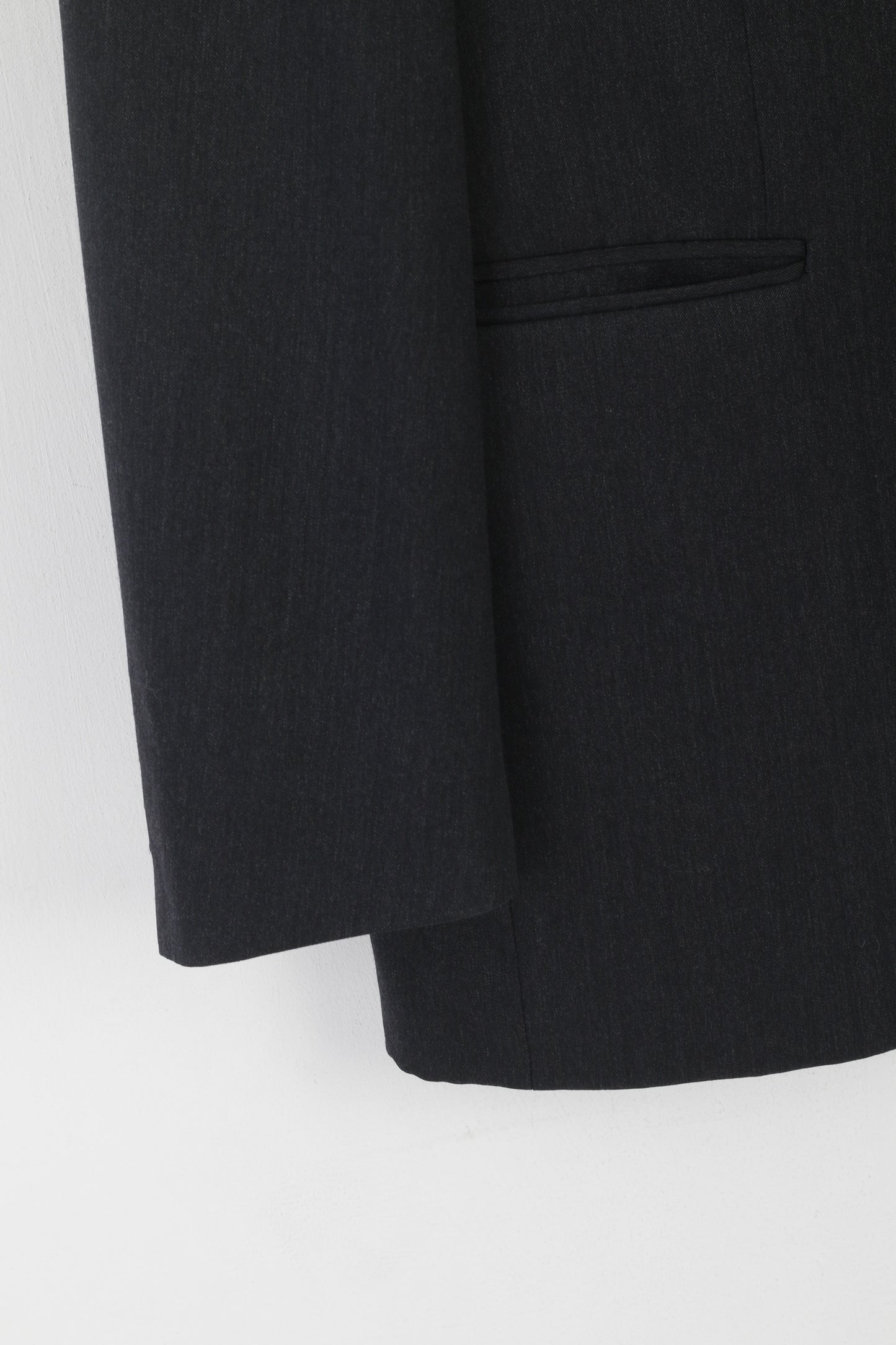 James Aubrey Uomo 42 L Blazer Giacca inglese monopetto in lana nuova color carbone