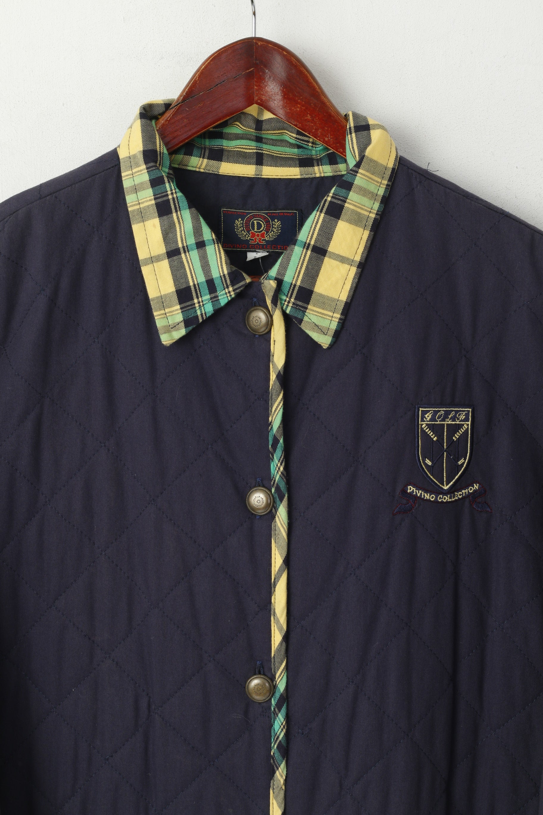 Collezione Divino Giacca da donna M. Top oversize vintage classico in cotone trapuntato blu scuro