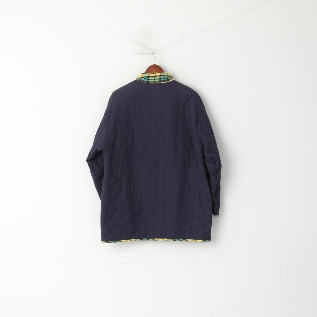 Collezione Divino Giacca da donna M. Top oversize vintage classico in cotone trapuntato blu scuro