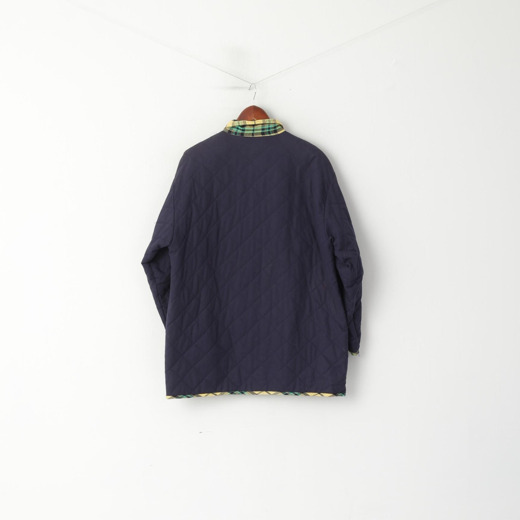 Collezione Divino Giacca da donna M. Top oversize vintage classico in cotone trapuntato blu scuro