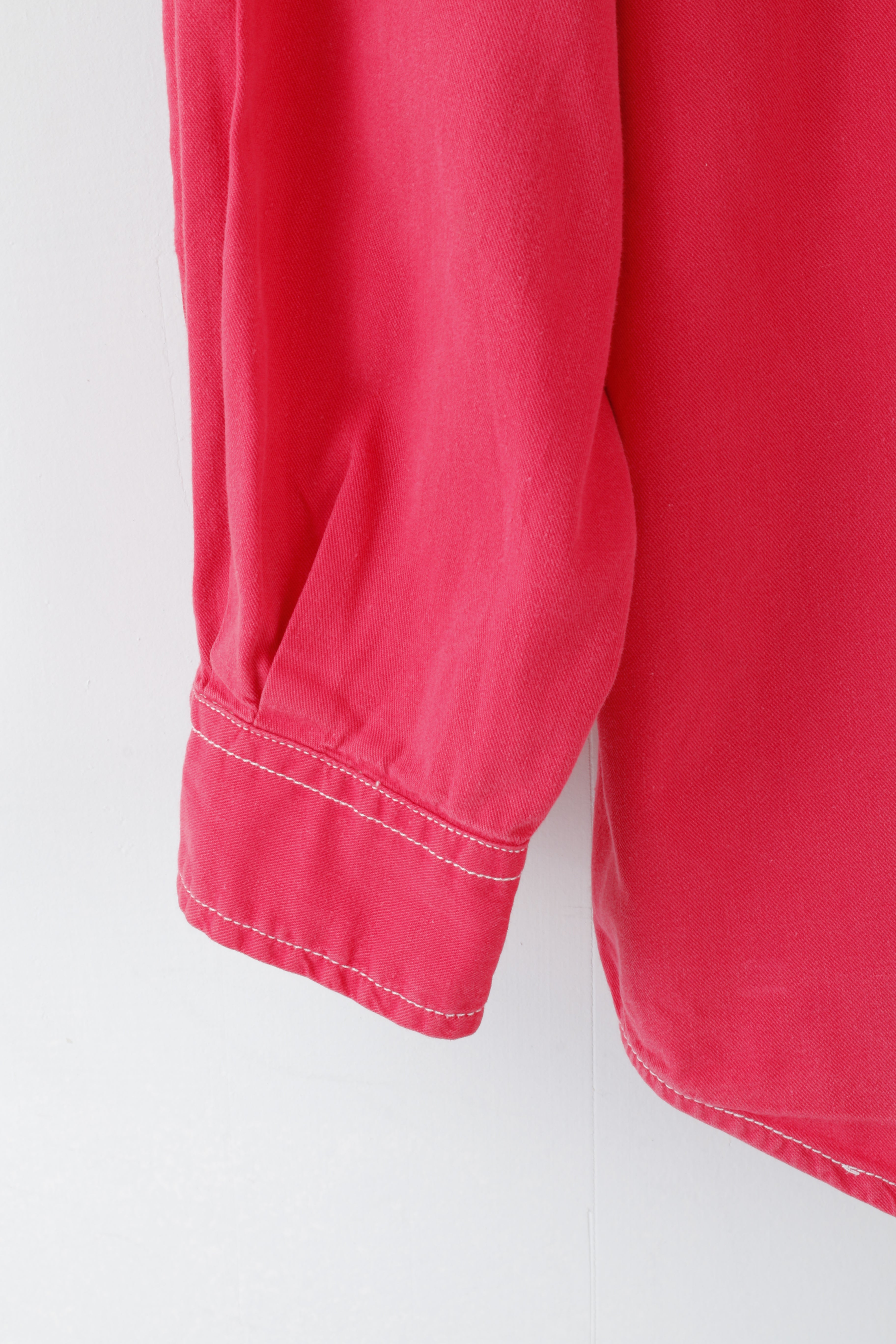 Trader Mens XL Casual Shirt Pink Long Sleeve Cotton Buttoned Breast Pockets