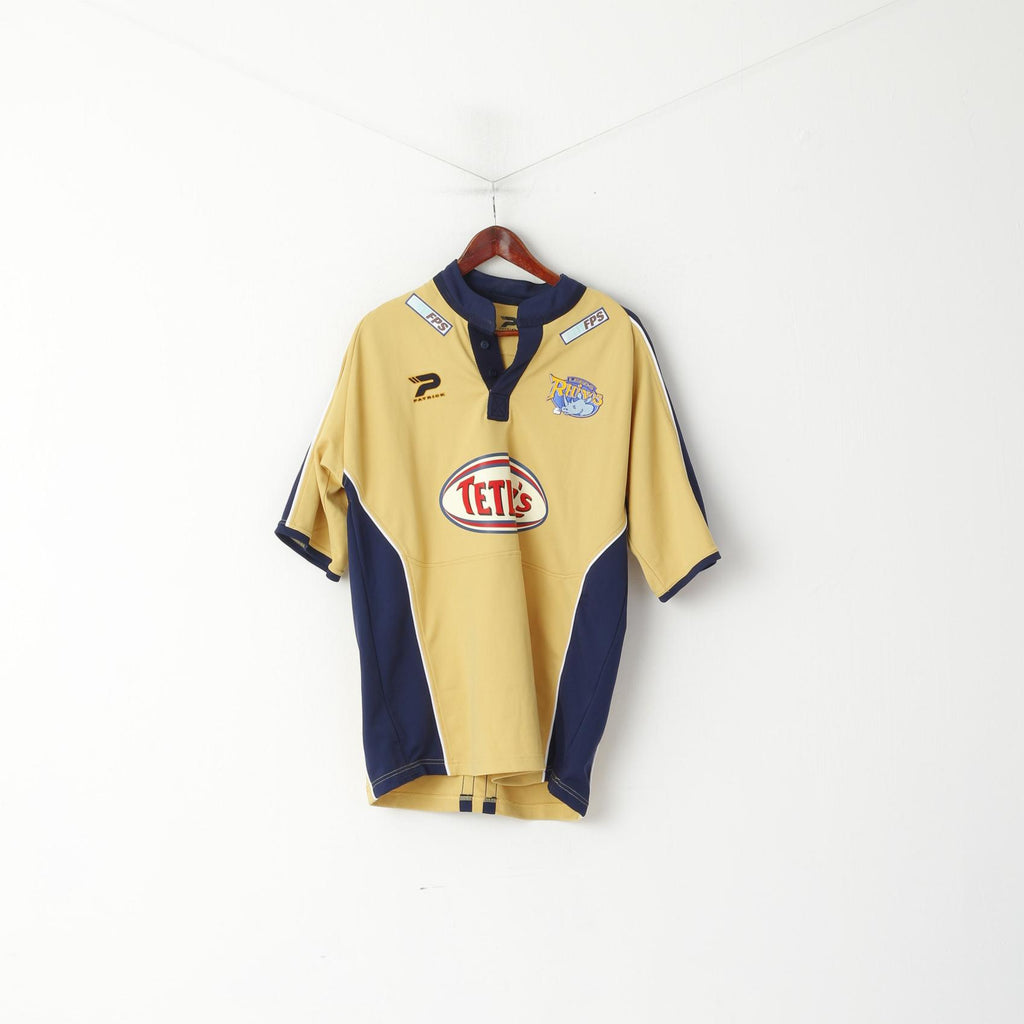 Patric'k Maglia a L da uomo Senape Leeds Rhinos Rugby England Sportswear Jersey Top