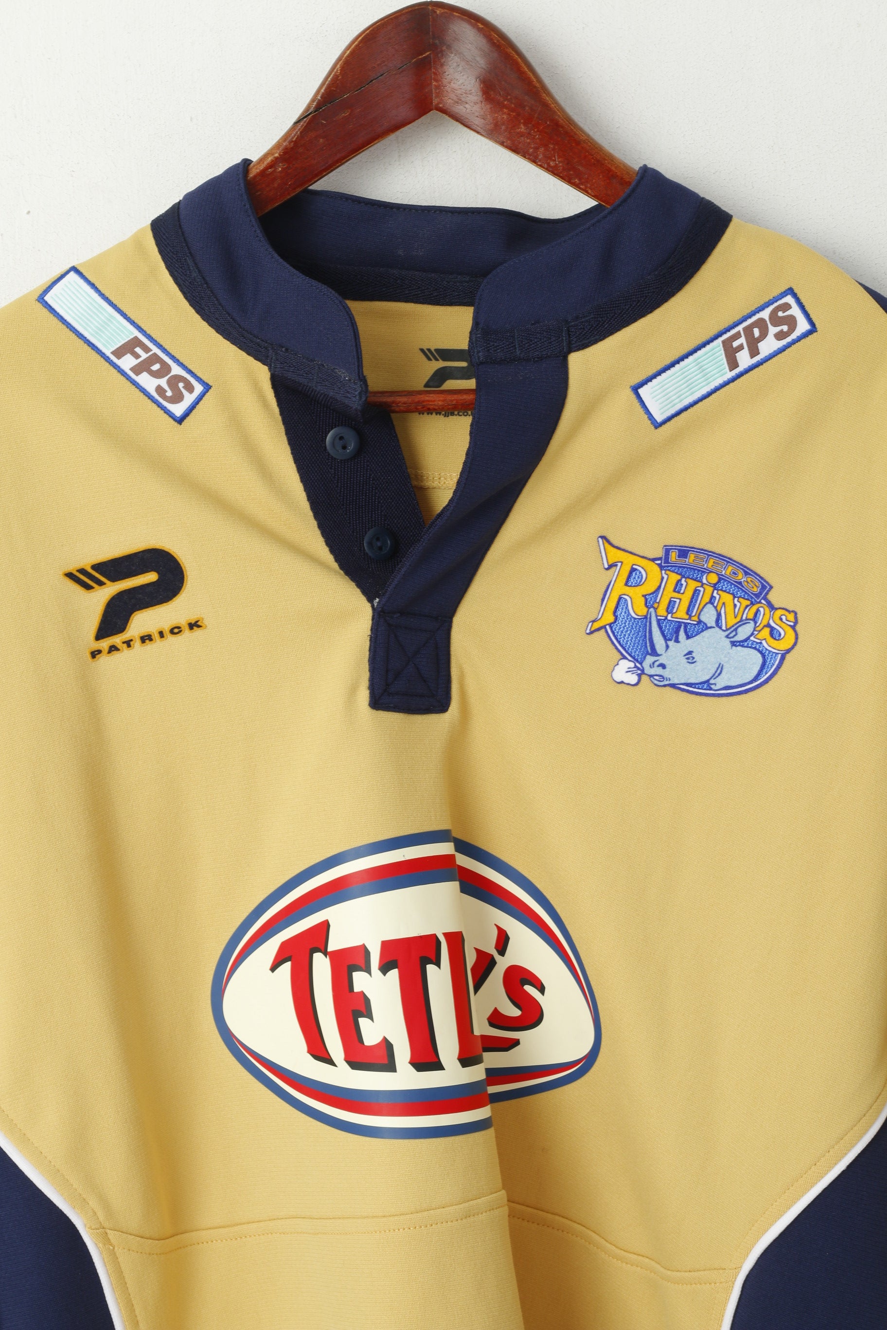 Patric'k Maglia a L da uomo Senape Leeds Rhinos Rugby England Sportswear Jersey Top