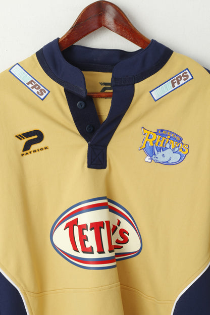 Patric'k Men L Shirt Mustard Leeds Rhinos Rugby England Sportswear Jersey Top