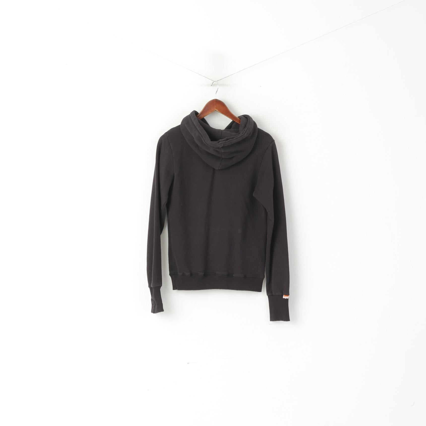 Felpa Superdry da donna M in cotone nero Super Dipers con cappuccio sportivo