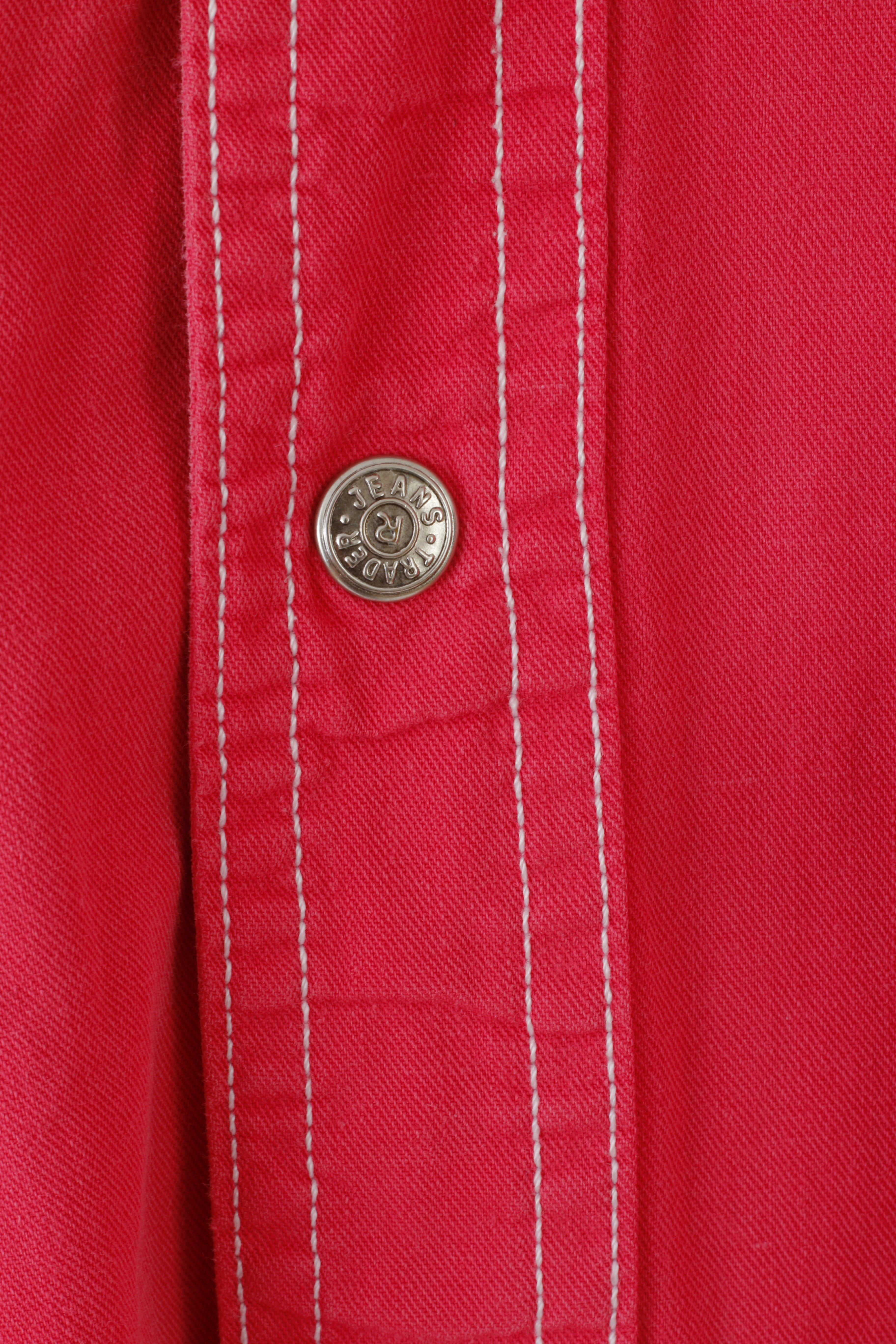 Trader Mens XL Casual Shirt Pink Long Sleeve Cotton Buttoned Breast Pockets