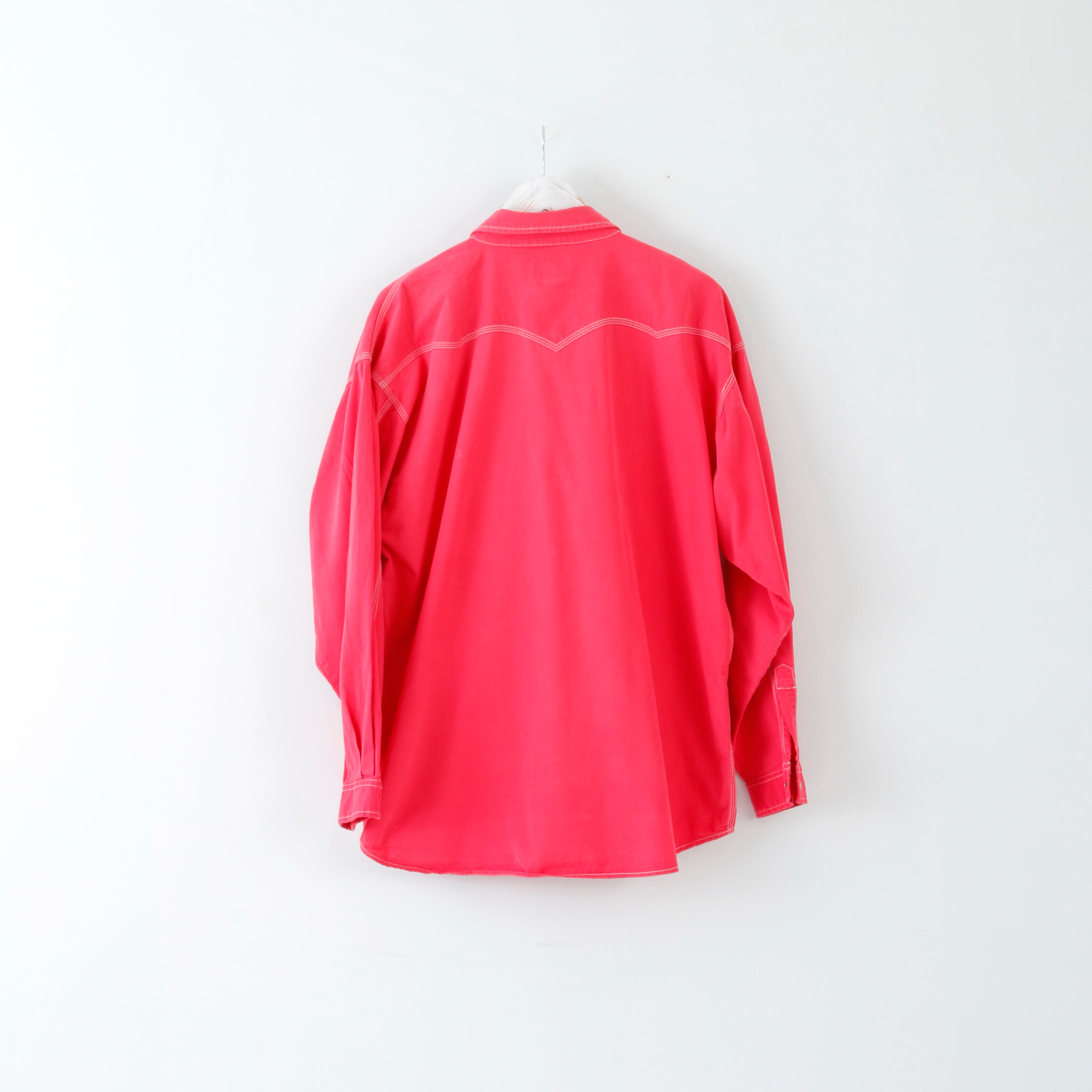 Trader Mens XL Casual Shirt Pink Long Sleeve Cotton Buttoned Breast Pockets