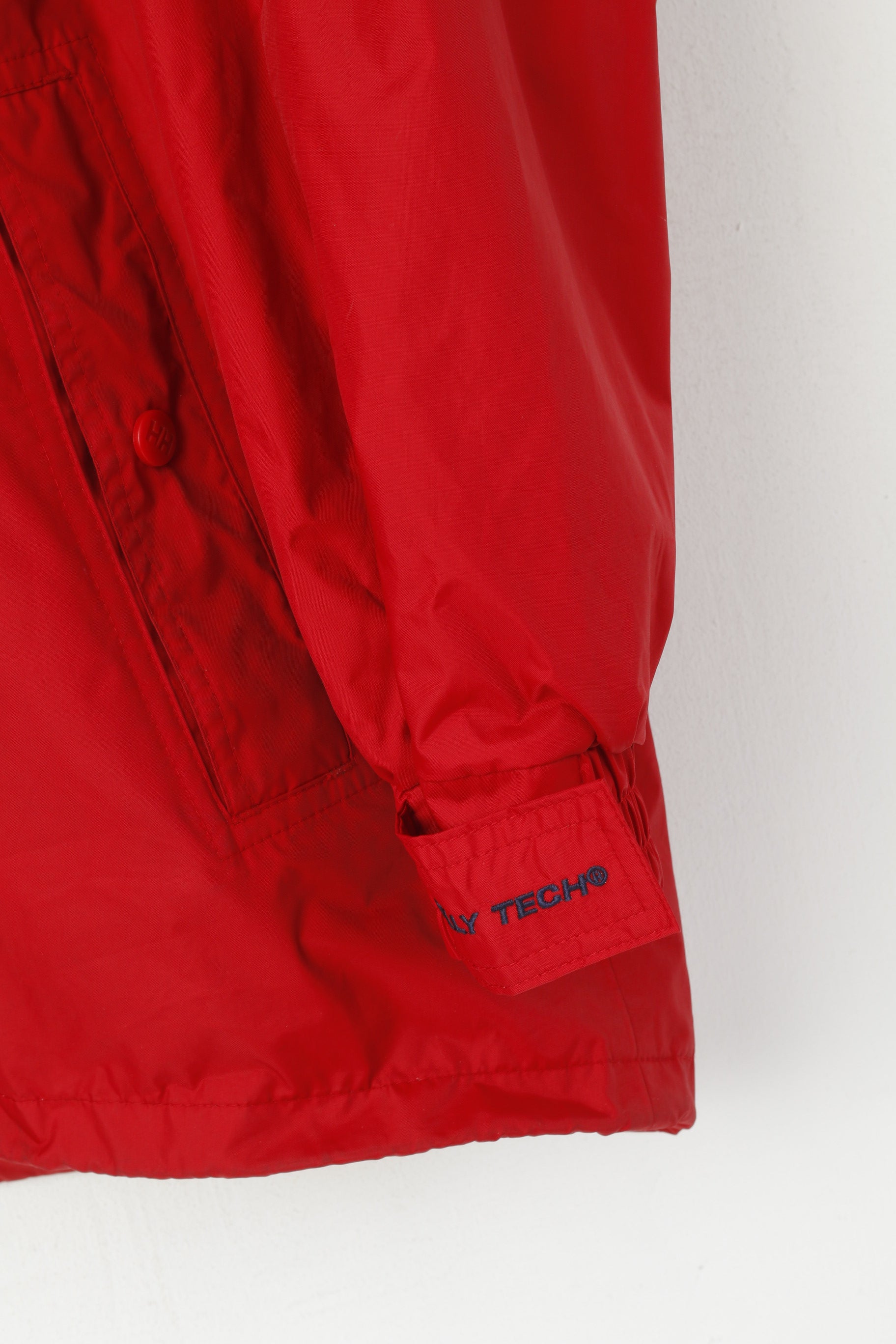 Helly Hansen Giacca da uomo L Giacca da esterno in nylon rosso impermeabile con cappuccio nascosto