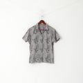 Mammut Women L Casual Shirt Gray Nylon Printed Outdoor Vintage Tourist Walk Top