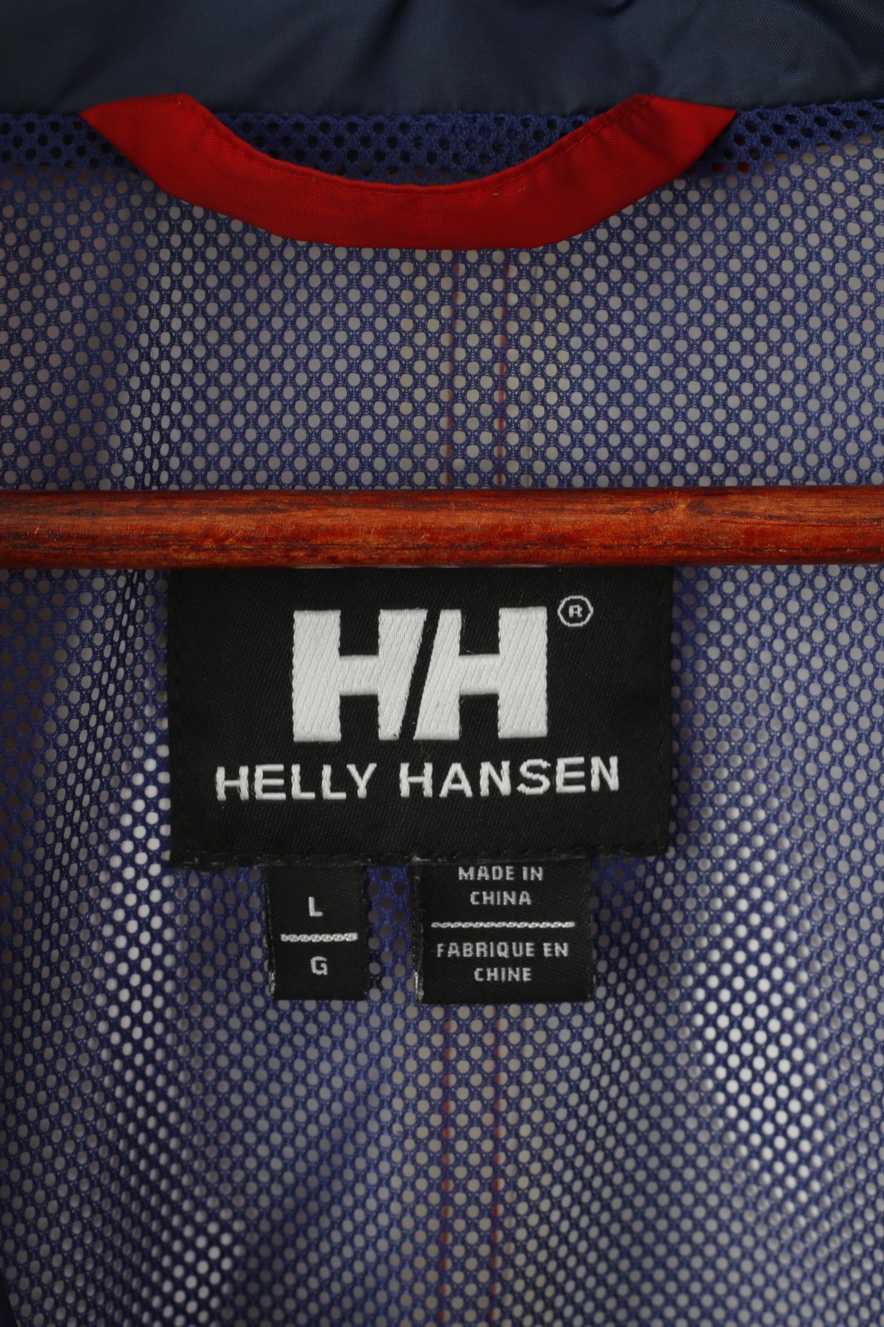 Helly Hansen Giacca da uomo L Giacca da esterno in nylon rosso impermeabile con cappuccio nascosto