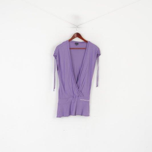 Calvin Klein Jeans Women M Shirt Purple Stretch Tunic Sleeveless Long Top