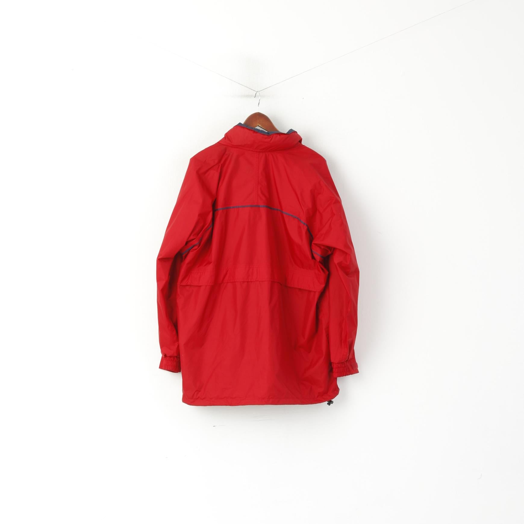 Helly Hansen Giacca da uomo L Giacca da esterno in nylon rosso impermeabile con cappuccio nascosto