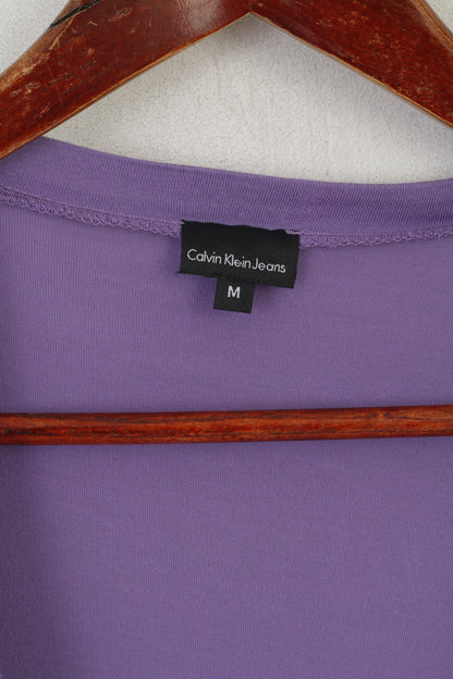 Calvin Klein Jeans Donna M Camicia Viola Tunica elasticizzata Senza maniche Top lungo