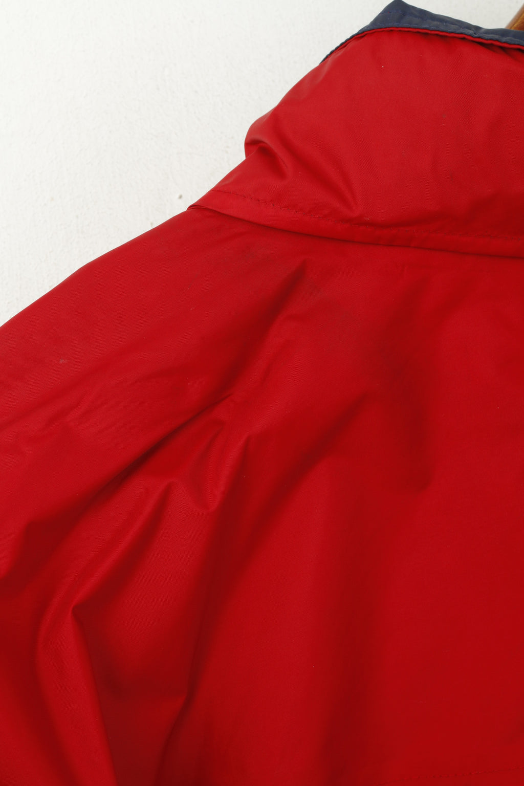 Helly Hansen Giacca da uomo L Giacca da esterno in nylon rosso impermeabile con cappuccio nascosto