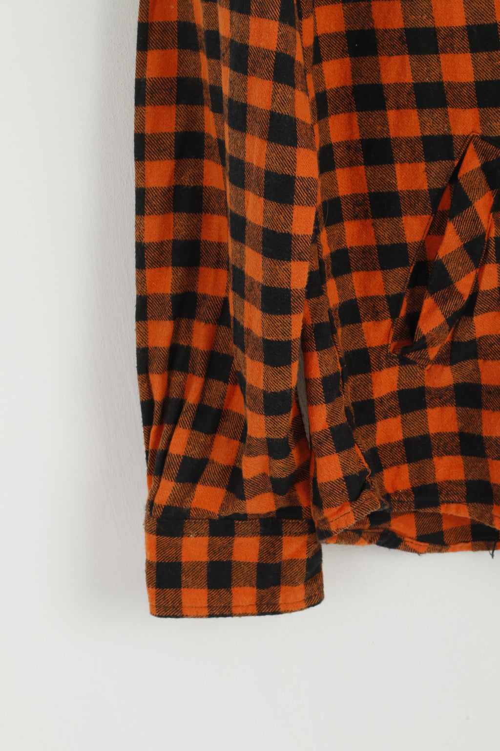 Voi Jeans Co. Men S Casual Shirt Orange Check Cotton hooded Long Sleeve Top