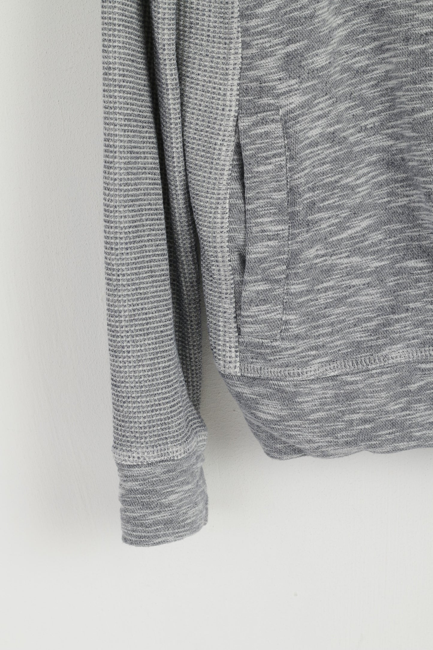 Kenneth Cole Reaction Women M Sweatshirt Grey Cotton Detailed Zip Up Top