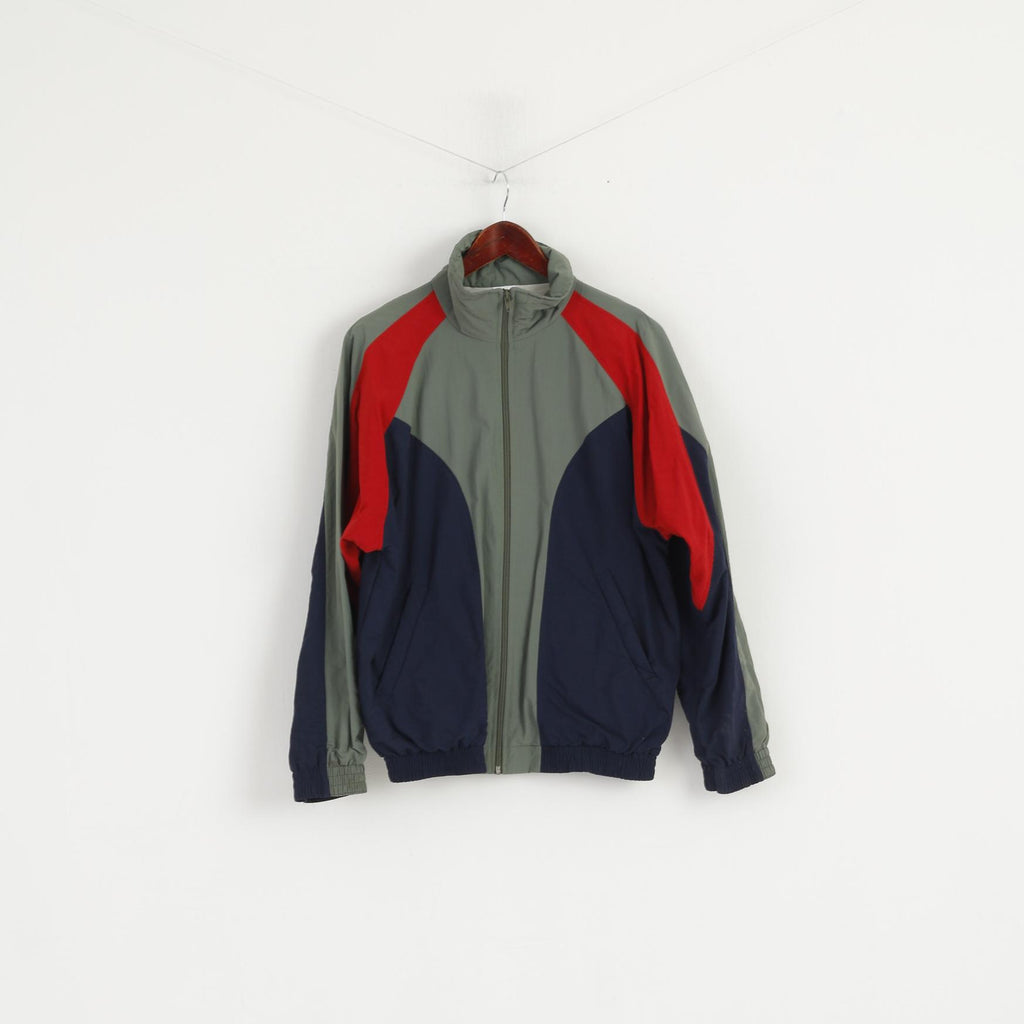 Tactel Veste pour homme en nylon vert marine imperméable rétro avec fermeture éclair complète