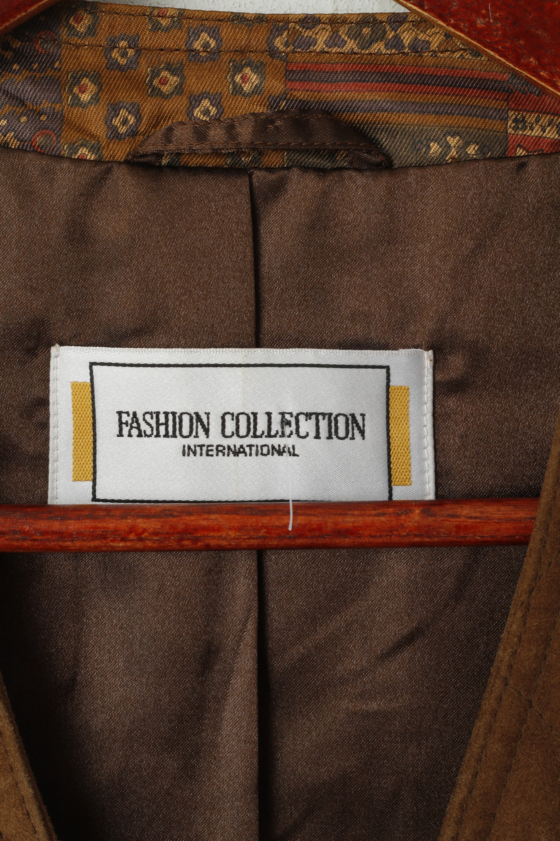 Fashion Collection International Women 14 42 Waistcoat Brown Leather Vintage Vest Top