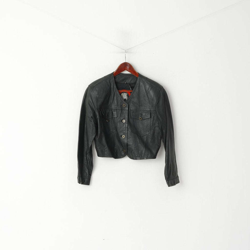 Clever Made For You Giacca corta da donna 36 S Top con spalline in pelle nera