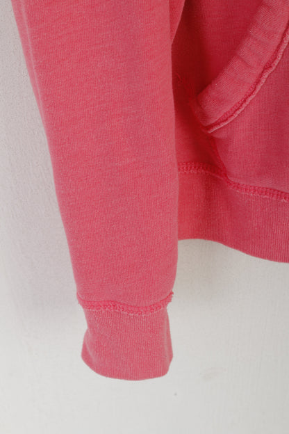 Felpa Hollister California da donna L (M) Felpa con cappuccio e zip in cotone rosa