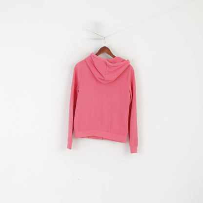 Hollister California Women L (M) Sweatshirt Pink Cotton Zip Up Hooded Top