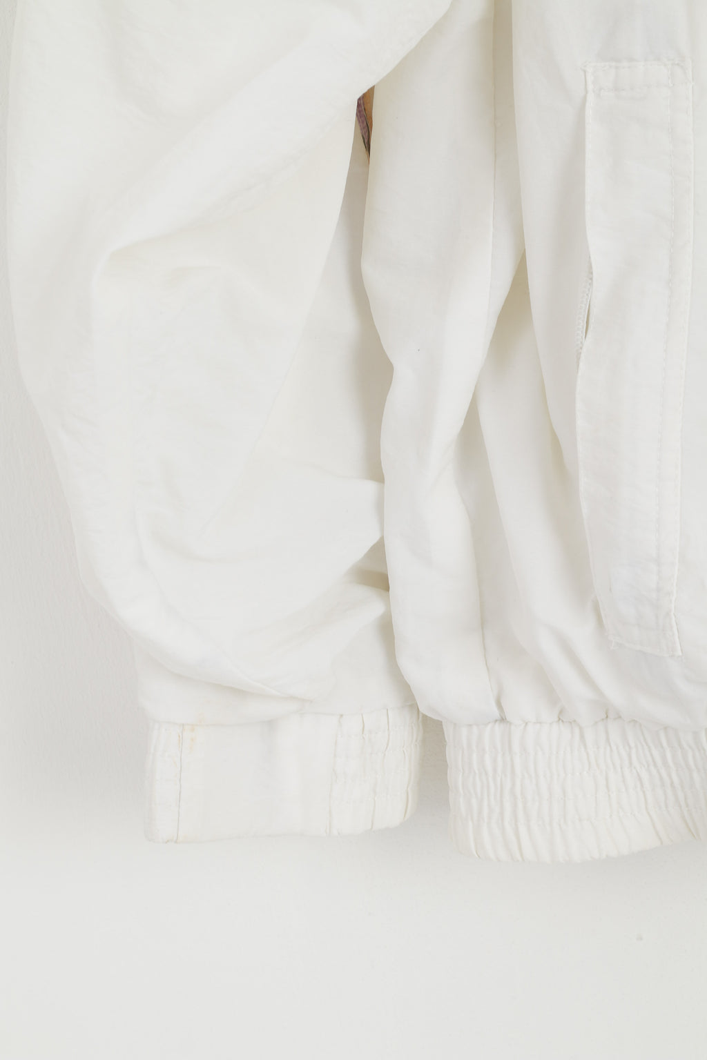 Giorgio Vincenzo Men L Jacket White Vintage Printed Nylon Full Zipper Bomber Top