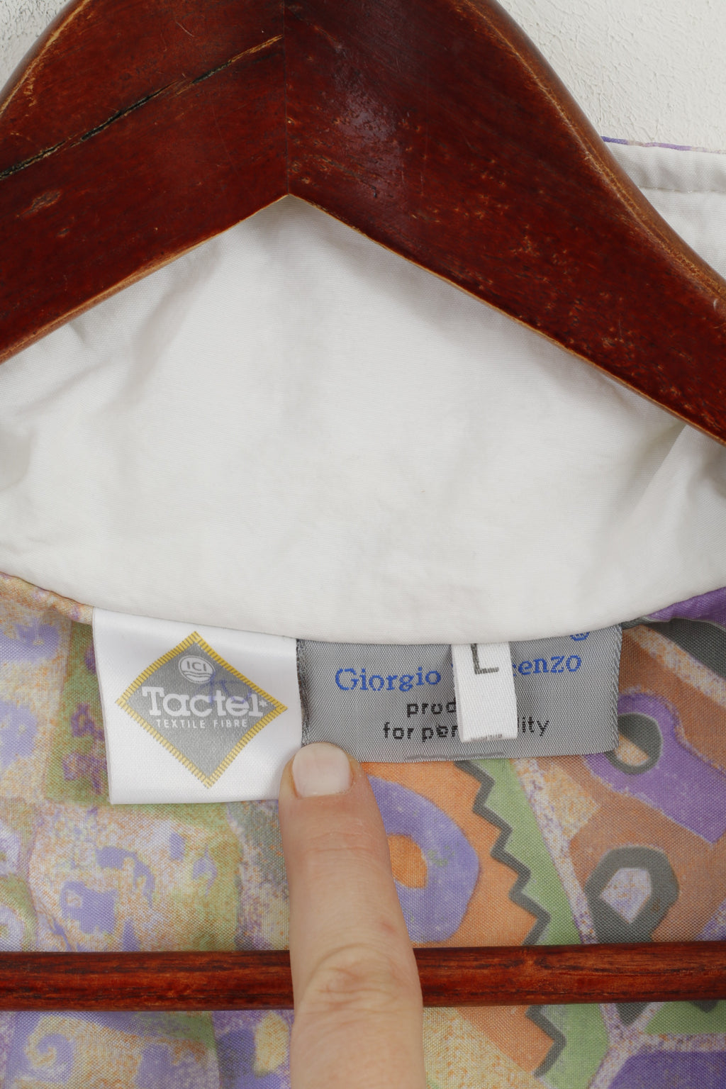 Giorgio Vincenzo Men L Jacket White Vintage Printed Nylon Full Zipper Bomber Top