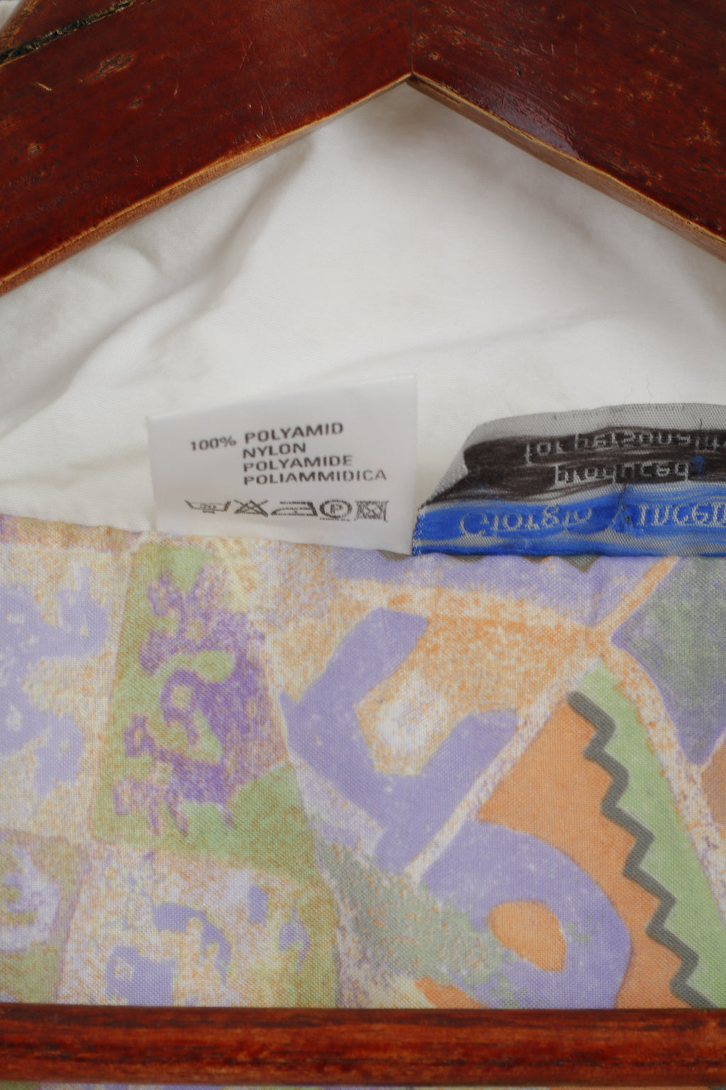 Giorgio Vincenzo Men L Jacket White Vintage Printed Nylon Full Zipper Bomber Top