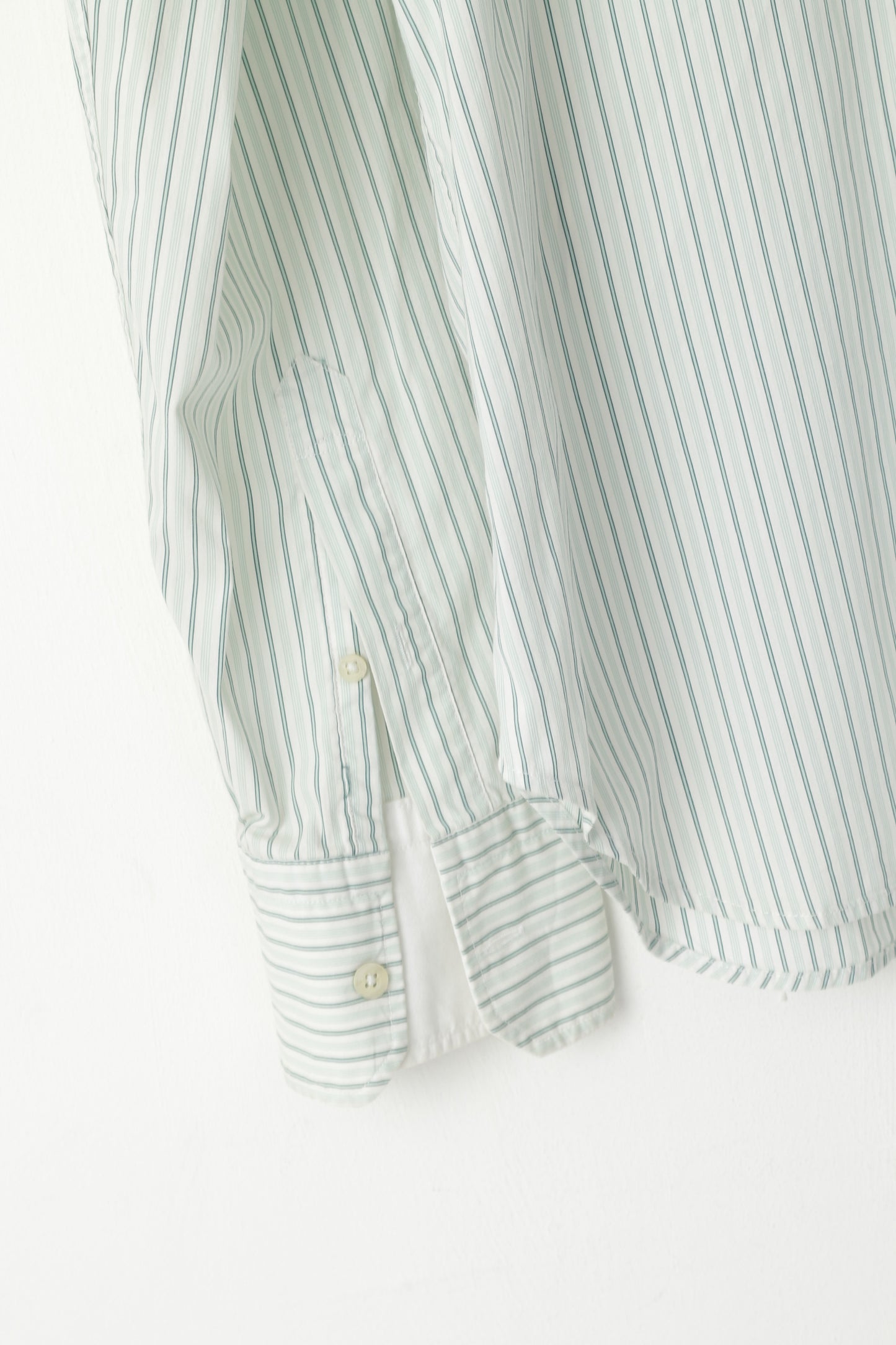 La Martina Men XL (L) Casual Shirt Green Striped Cotton England polo Argentino Top