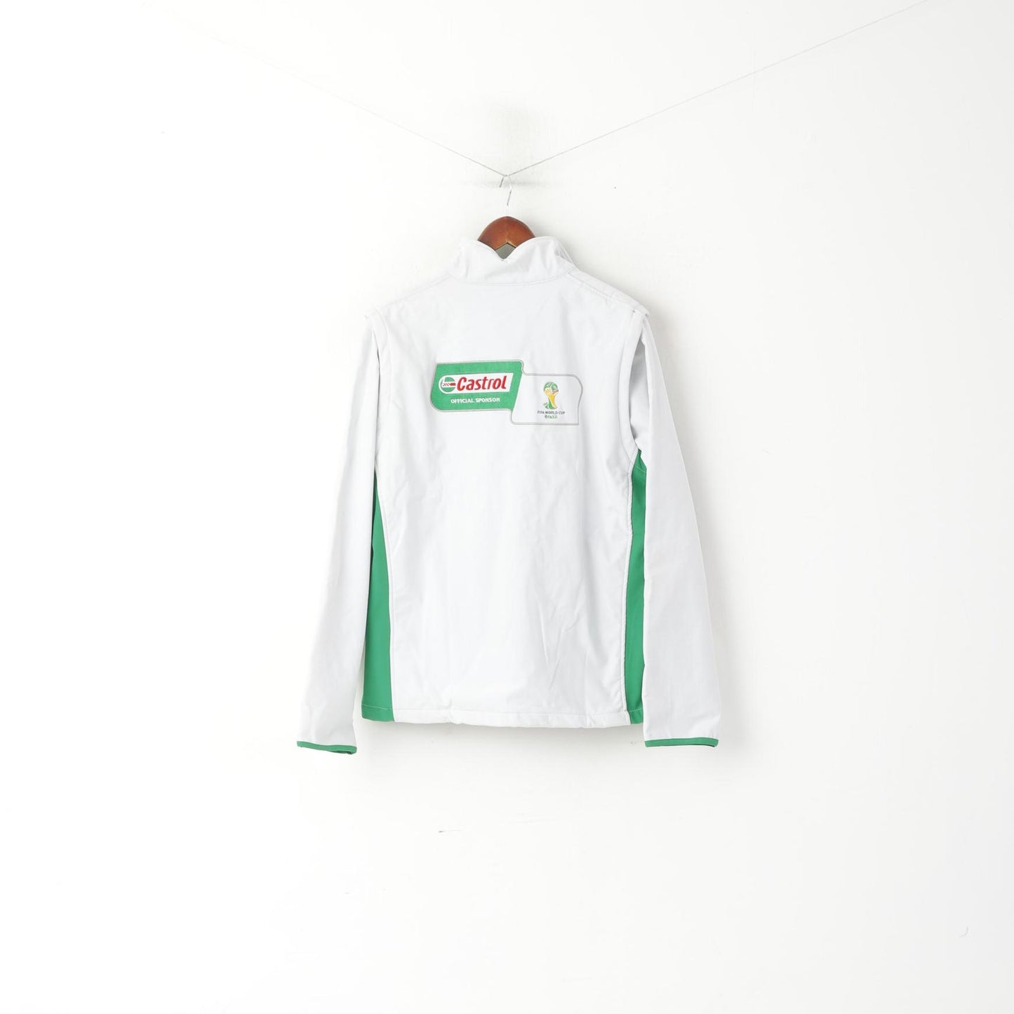 Fifa World Cup Brasil Men XL Jacket White Detachable Sleeves Castrol FC 2014 #14 Top