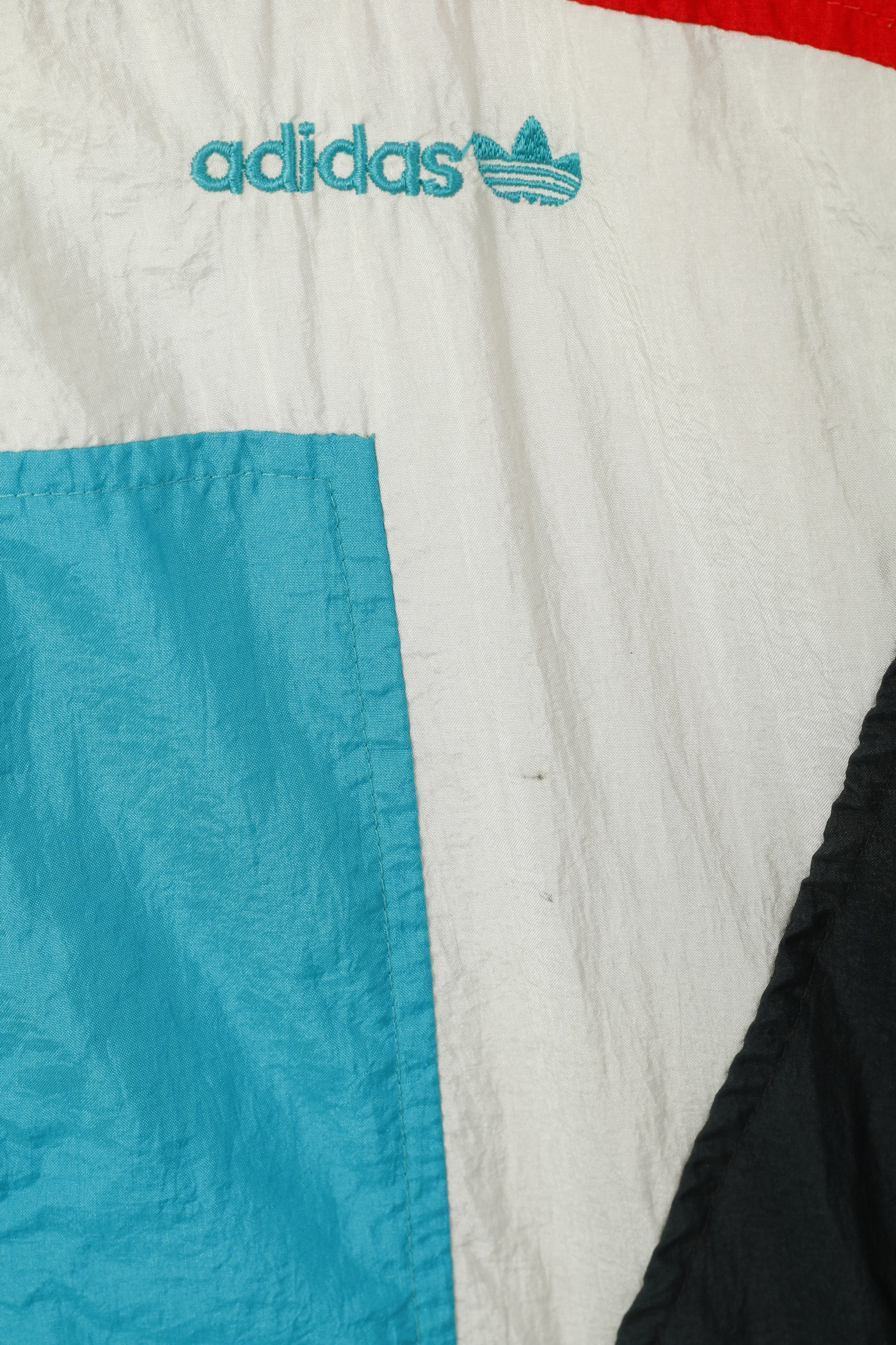 Adidas Hommes D5 174 M Veste vintage Brillant Nylon Vert Full Zip Oldschool Track Top