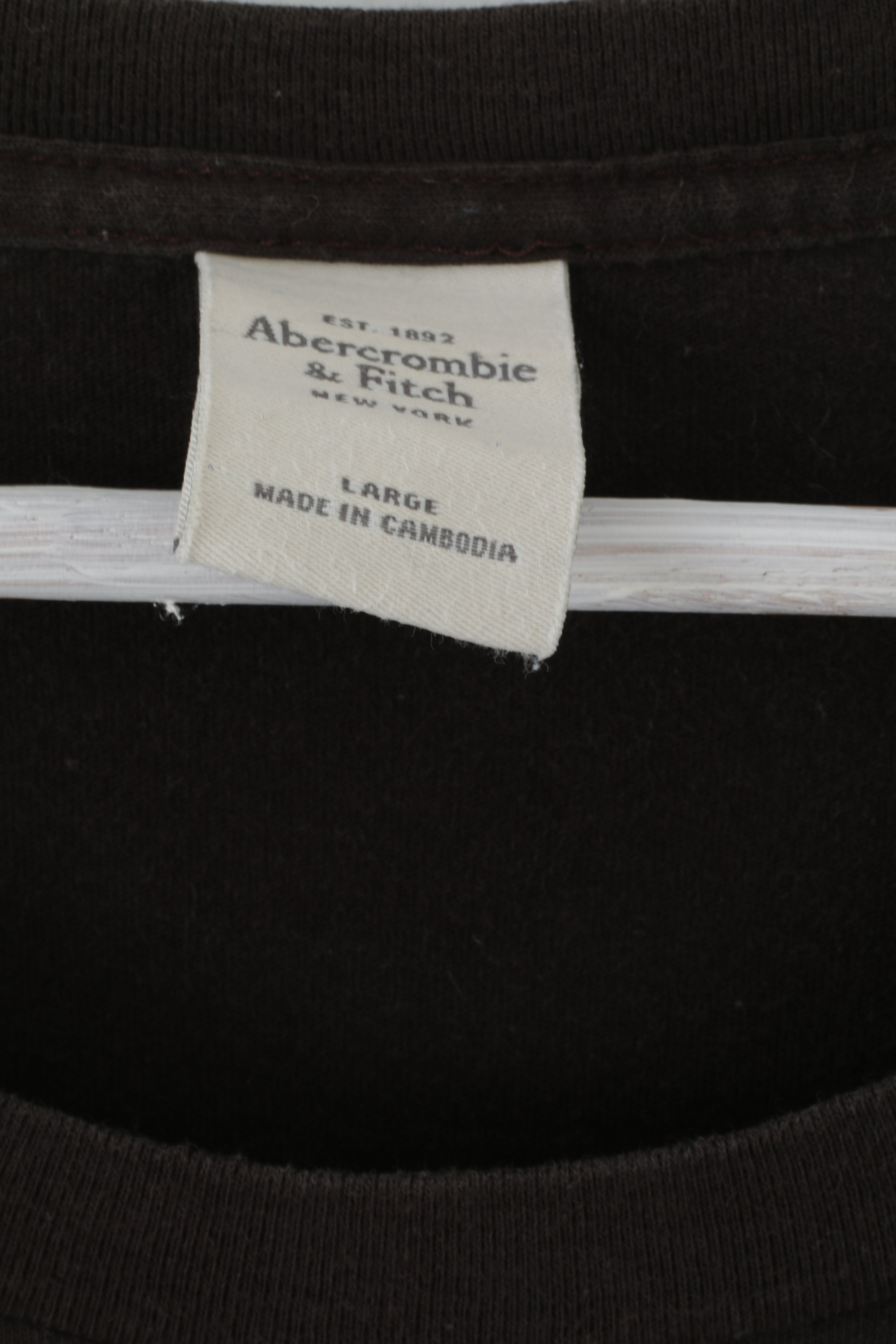 Abercrombie & Fitch Womens L T-Shirt Brown Cotton Torch New York Stretch Top