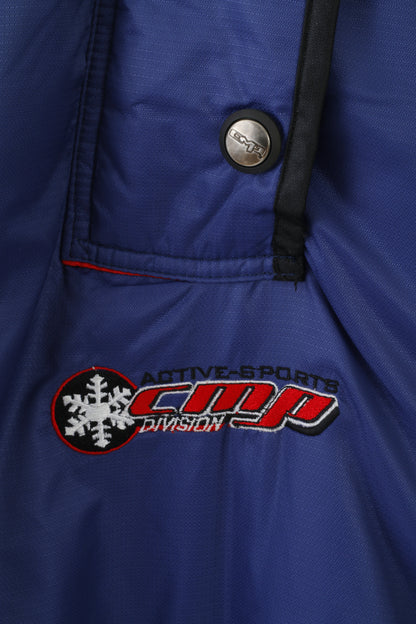 CMP Womens 38 L Ski Jacket Pullover Active Sports Division Navy Nylon Warm Waterproof